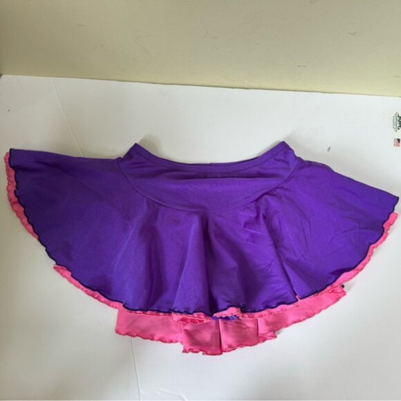 Figure Skating Boutique Double Georgette Skirt Stretch Purple Pink Ice Sports S - Picture 9 of 11